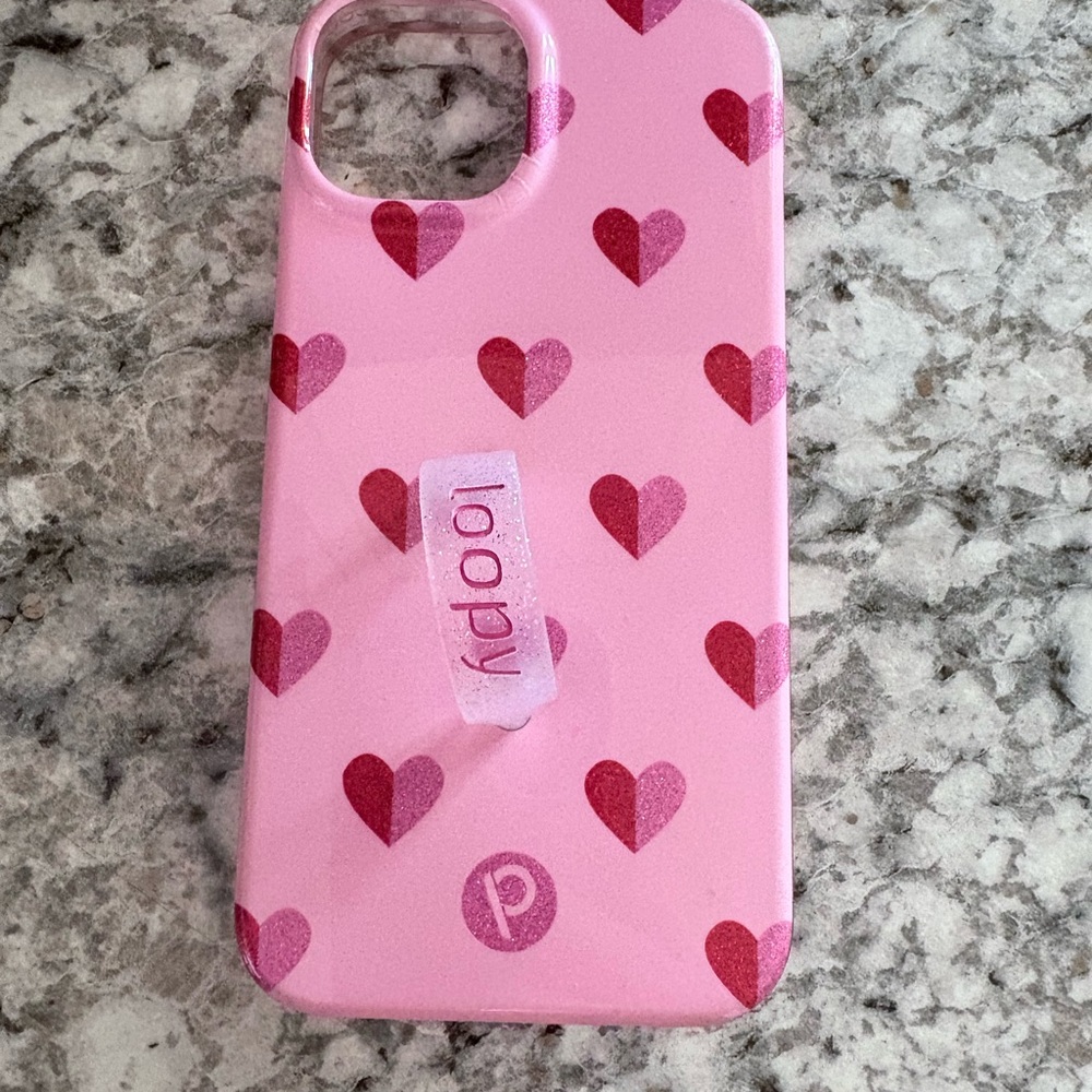Loopy Case Pink and Red Heart Phone Case